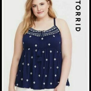 TORRID Crepe Embroidered Cam Halter